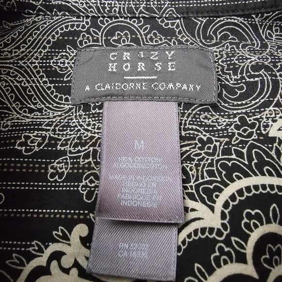 Men's Crazy Horse Long Sleeve Button Down Stripes & Design Dress Shirt Size M - Picture 11 of 12